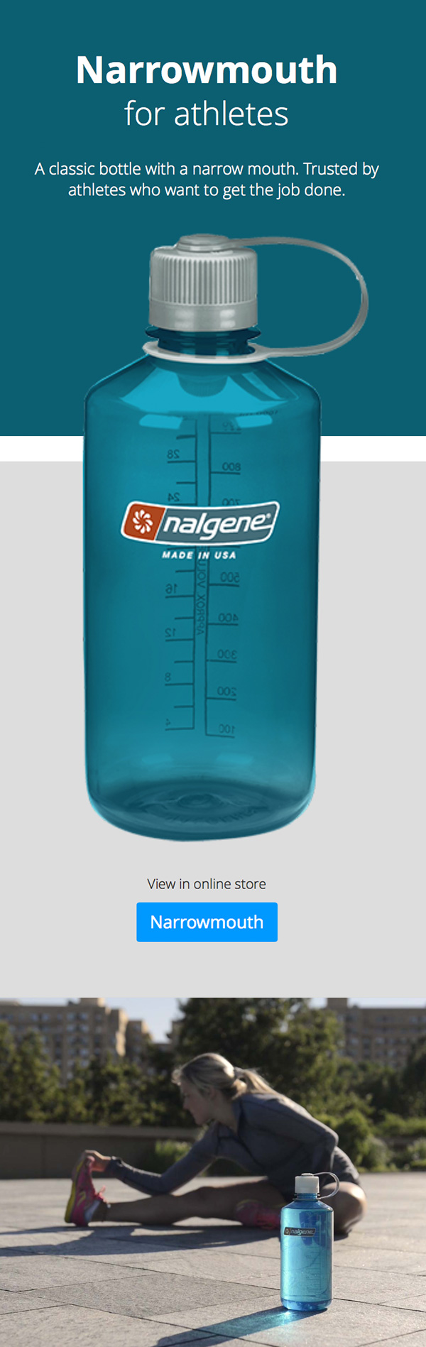 Narrowmouth bottles for athletes