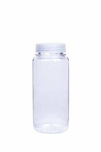 The 16oz Storage Bottle, featuring a white screw-on lid, is empty and displayed against a white background.