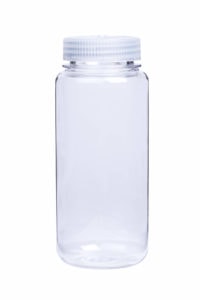 32oz Storage Bottle with clear plastic body and white screw-on lid, shown on a white background.