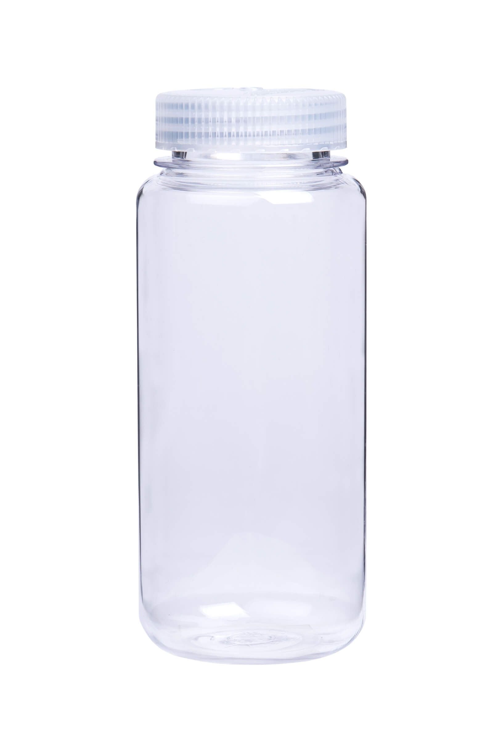 32oz Storage Bottle with clear plastic body and white screw-on lid, shown on a white background.
