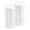 Two Epic Double-Pack Replacement Cartridges, white and cylindrical with ridged sides, are shown standing upright on a plain background.