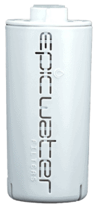 The Epic Single Replacement Filter is a white cylindrical cartridge with “Epic Water Filters” written vertically on it.