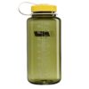 32oz WM Thrill in Motion: olive green bottle with yellow lid, volume markings, and a white carrying loop.
